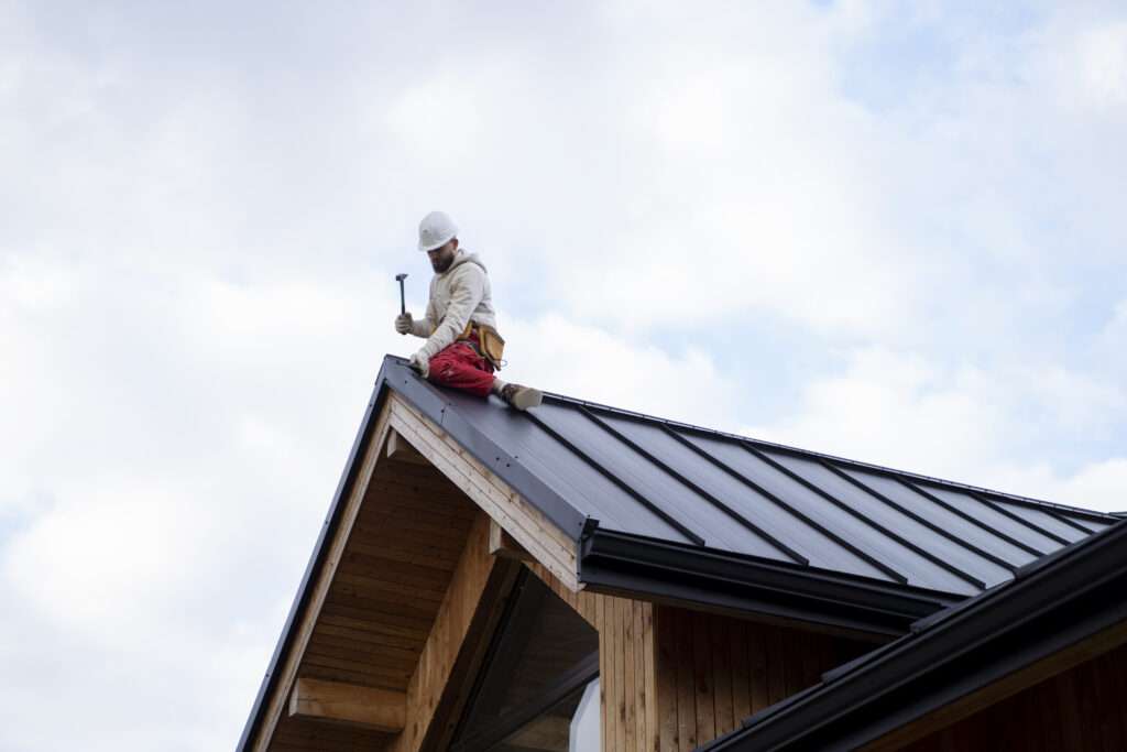 A slate roof being inspected by Professional Roofers Toronto