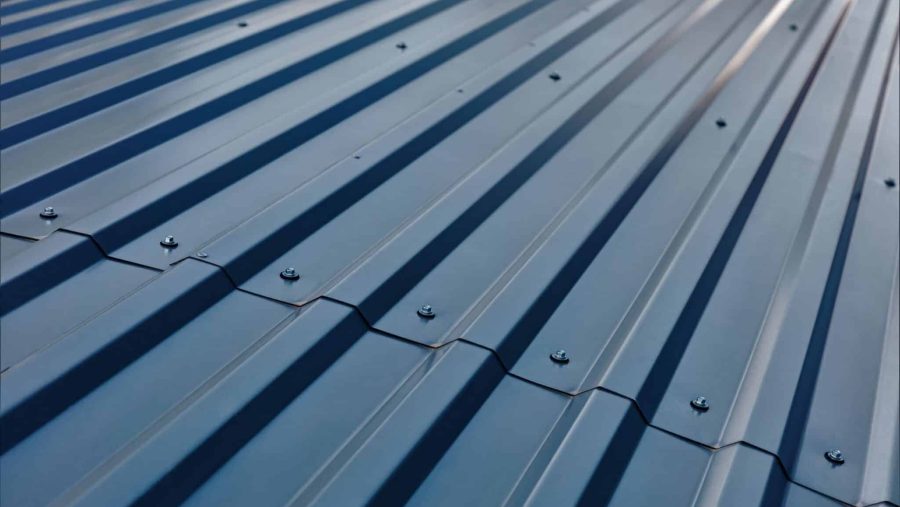 Close-up of a modern metal roof with standing seam panels in Toronto.